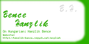 bence hanzlik business card